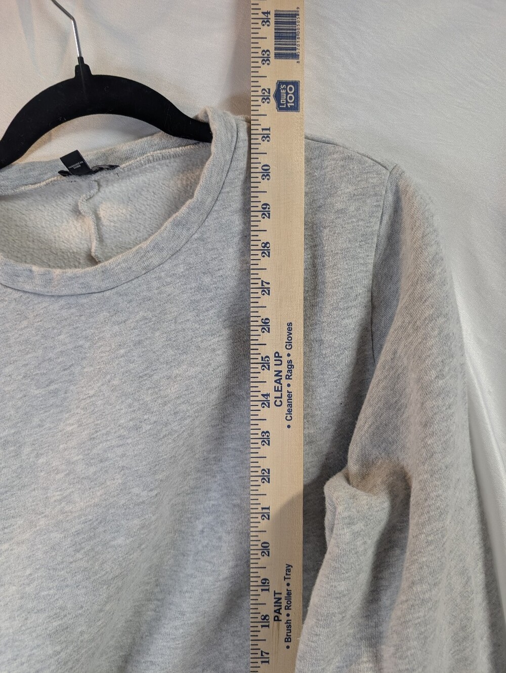 Express Gray Ruffle-Sleeve Sweatshirt Top - Picture 5 of 8
